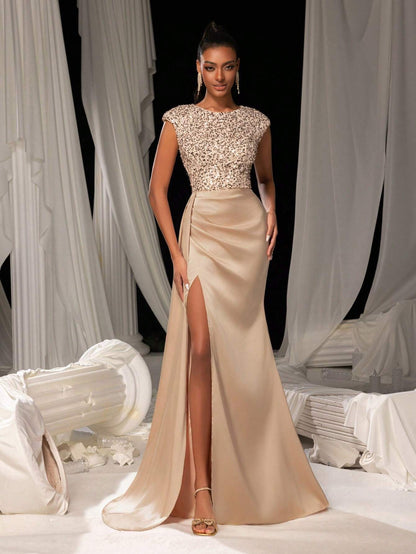 Robe de soirée à paillettes pour mariage